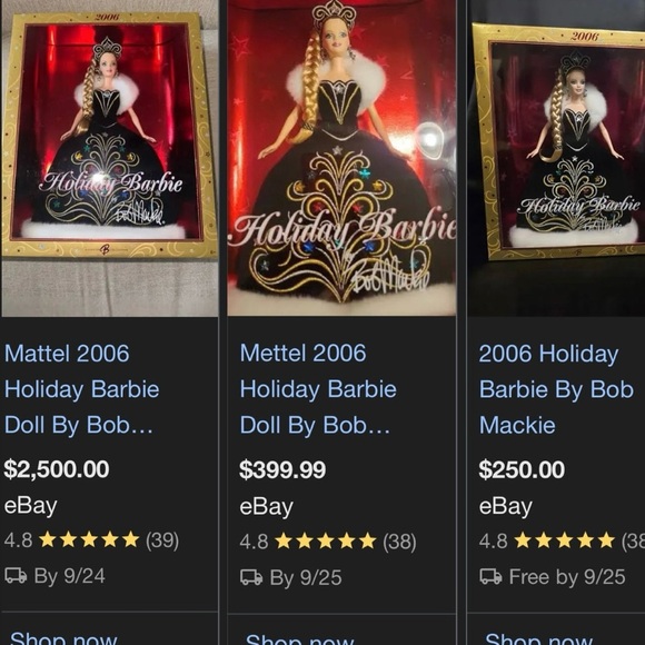 2006 Vintage Mattel Holiday Barbie Doll by Bob Mackie - Black and Gold - Picture 6 of 6